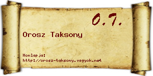 Orosz Taksony névjegykártya